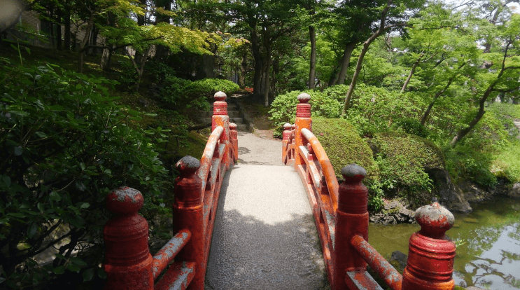 Former Yasuda garden – Japanese garden taiko-bridge-re
